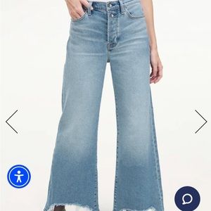 Splendid ultra high rise frayed crop Jean